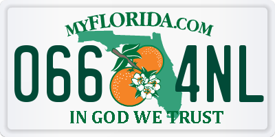 FL license plate 0664NL