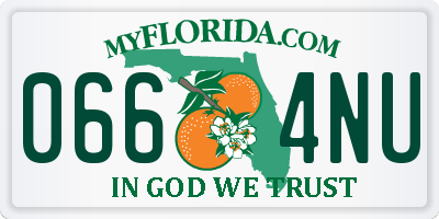 FL license plate 0664NU