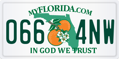 FL license plate 0664NW