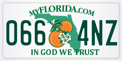 FL license plate 0664NZ