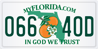 FL license plate 0664OD