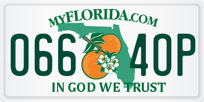 FL license plate 0664OP