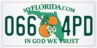 FL license plate 0664PD