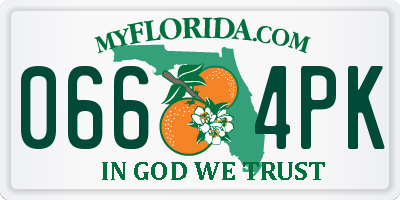 FL license plate 0664PK