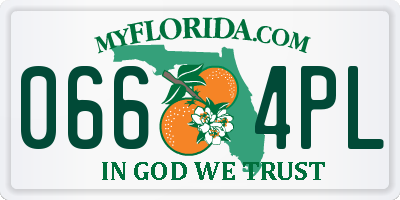 FL license plate 0664PL
