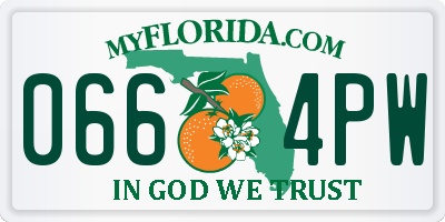 FL license plate 0664PW