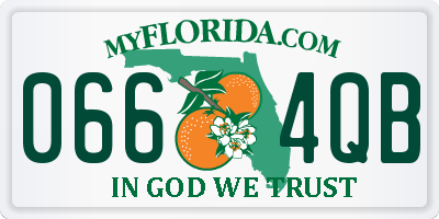 FL license plate 0664QB