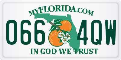 FL license plate 0664QW