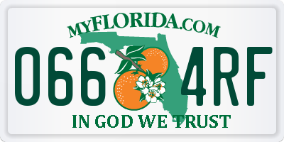 FL license plate 0664RF