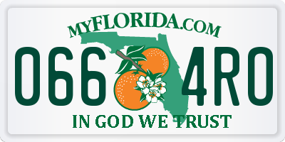 FL license plate 0664RO