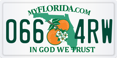 FL license plate 0664RW