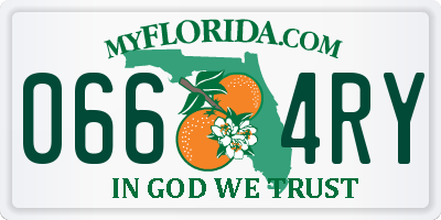 FL license plate 0664RY
