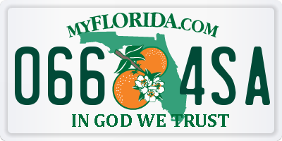 FL license plate 0664SA
