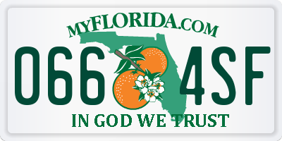 FL license plate 0664SF