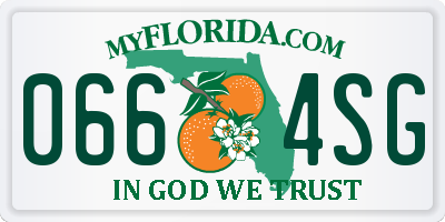FL license plate 0664SG