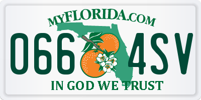 FL license plate 0664SV