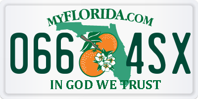 FL license plate 0664SX