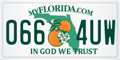 FL license plate 0664UW