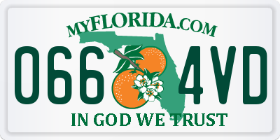 FL license plate 0664VD