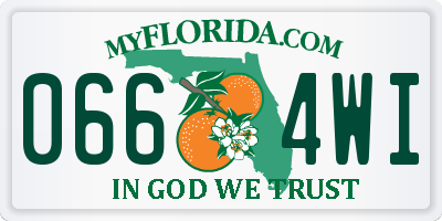 FL license plate 0664WI