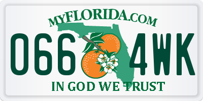 FL license plate 0664WK