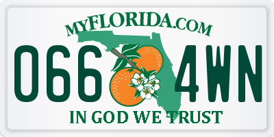 FL license plate 0664WN