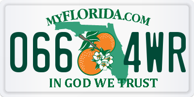 FL license plate 0664WR