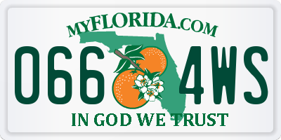 FL license plate 0664WS