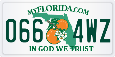 FL license plate 0664WZ