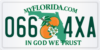 FL license plate 0664XA