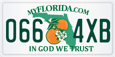 FL license plate 0664XB