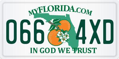 FL license plate 0664XD