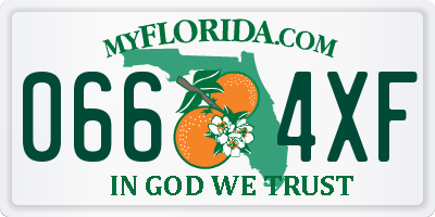 FL license plate 0664XF