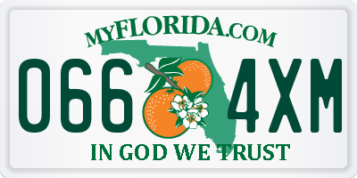 FL license plate 0664XM