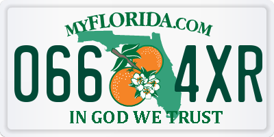 FL license plate 0664XR