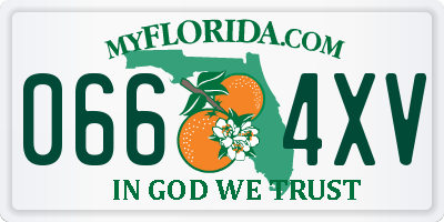 FL license plate 0664XV