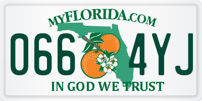 FL license plate 0664YJ