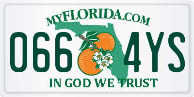 FL license plate 0664YS