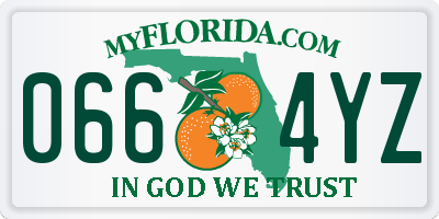 FL license plate 0664YZ