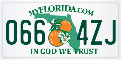 FL license plate 0664ZJ