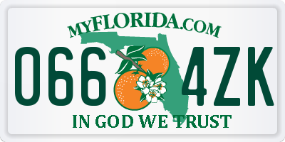 FL license plate 0664ZK