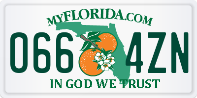 FL license plate 0664ZN