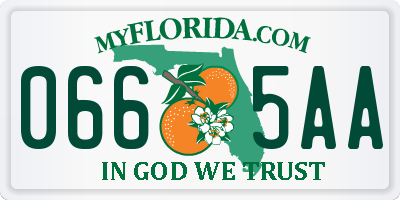 FL license plate 0665AA