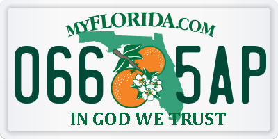 FL license plate 0665AP