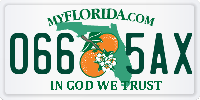 FL license plate 0665AX
