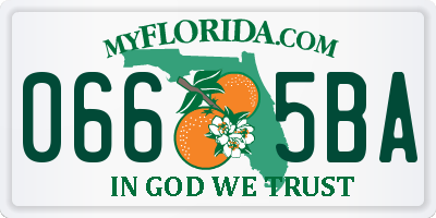 FL license plate 0665BA