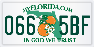 FL license plate 0665BF