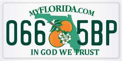FL license plate 0665BP