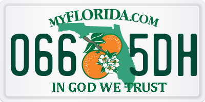 FL license plate 0665DH