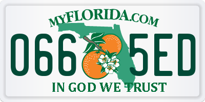 FL license plate 0665ED